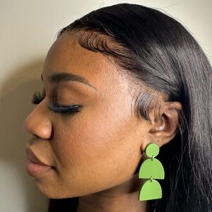 Modern Green Statement Earrings